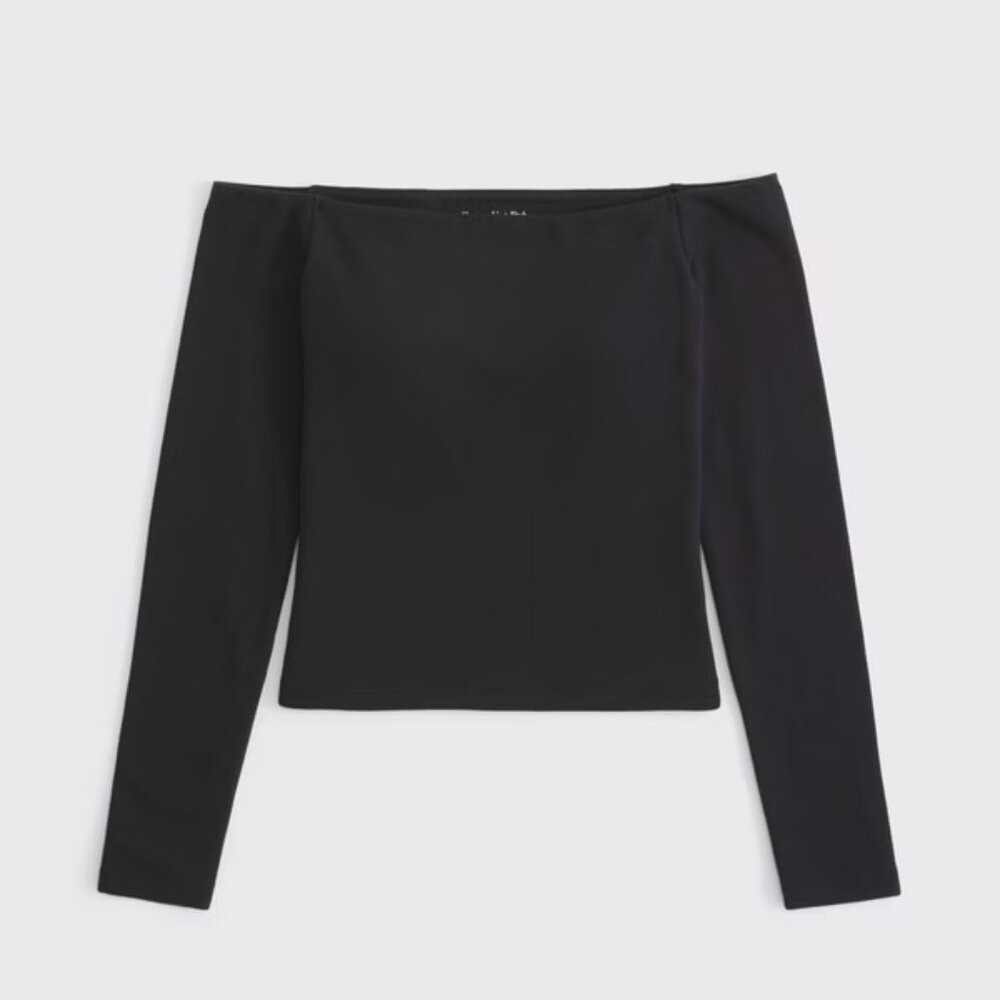 Bra-Free Off-The-Shoulder Long-Sleeve Top - Picture 3 of 4